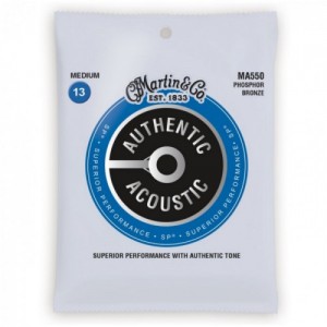 Martin MA550 Authentic Acoustic SP Guitar Strings, Phosphor Bronze, Medium (.013-.056)